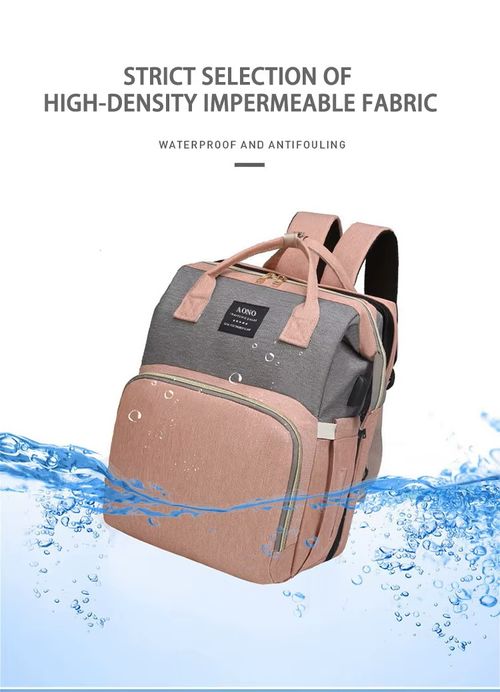 Multifunctional fashionable folding bed for mommy, simple and portable outdoor thermal insulation milk bottle storage bag, large capacity mother and baby bag