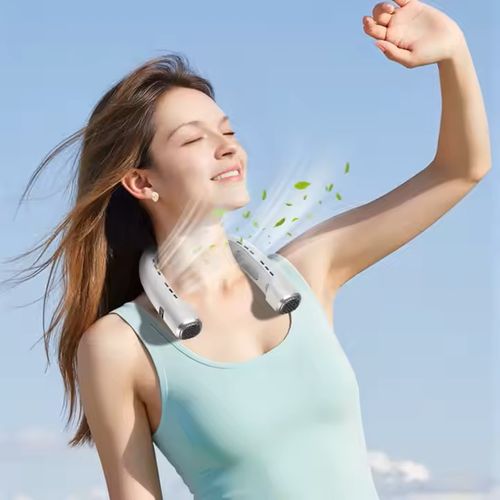 Portable Outdoor Hanging Fan with Large Battery USB Power Three Speed Wind Foldable Bladeless Design for Home Car Hotel Use