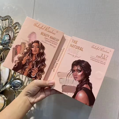 New 117-color eyeshadow palette with pearlescent, matte, glitter, and shimmer finishes – an all-in-one makeup palette.