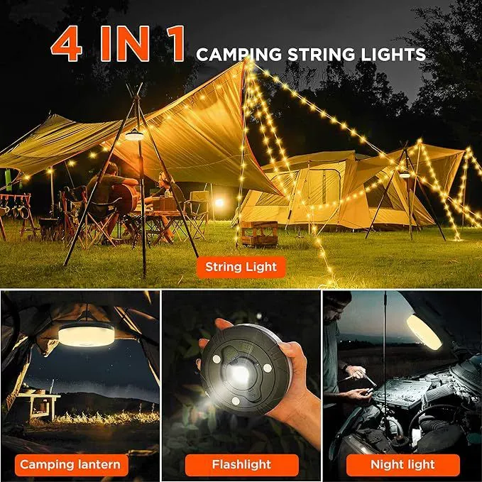 New LED outdoor camping lights colorful string lights tape measure storage outdoor atmosphere tent lights camping lights