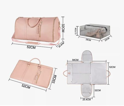 Foldable Women's Suit Travel Bag Large Capacity Multifunctional PU Luggage Business Travel Fashion Handheld Storage Bag