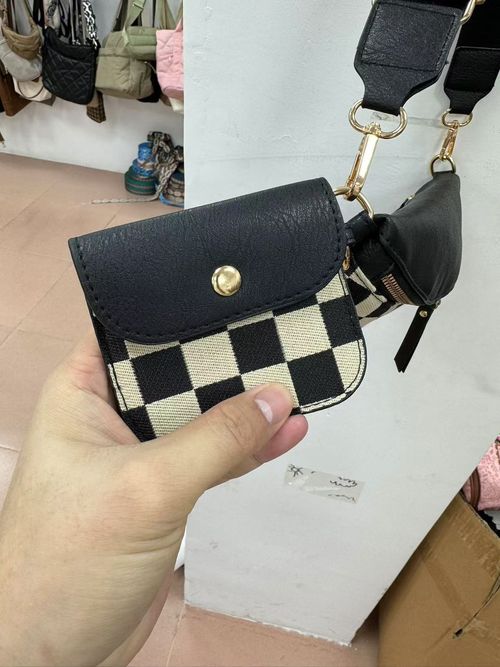 Spot 2025 checkerboard plaid classic chest bag with earphone bag waist bag shoulder messenger bag trendy all-match women