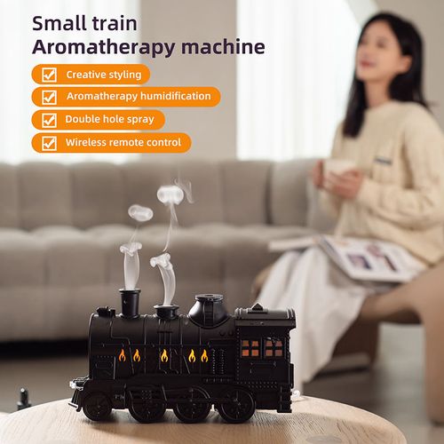 Small train aromatherapy machine desktop ultrasonic large fog volume intelligent jellyfish spray retro train humidification aromatherapy machine