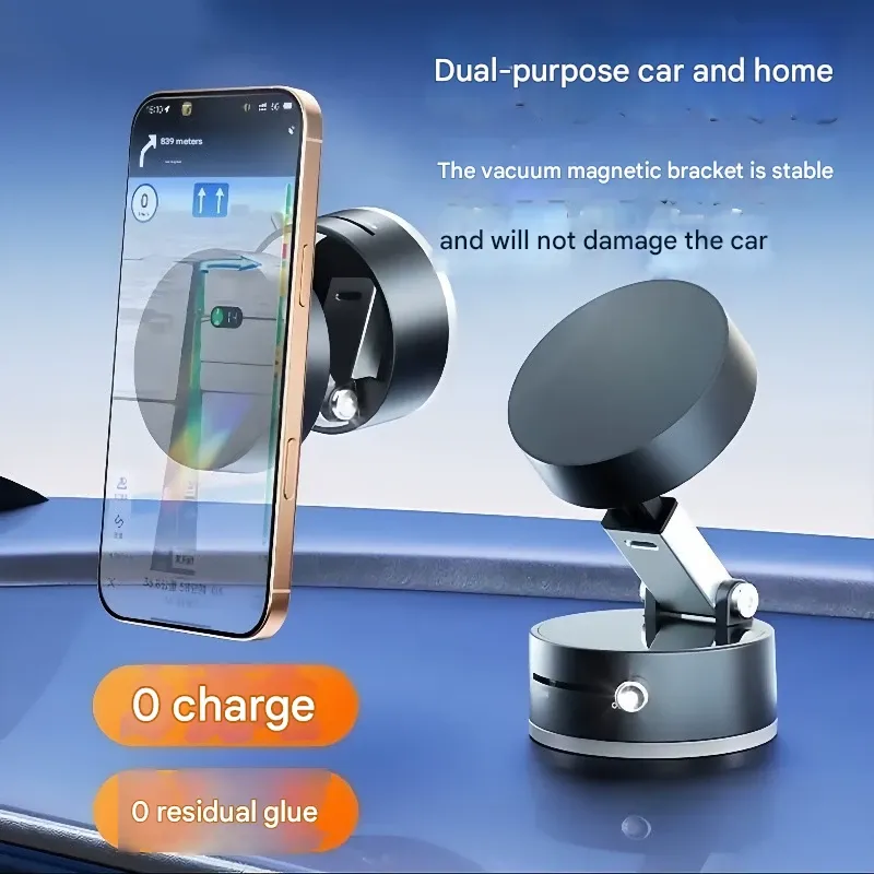 Vacuum adsorption mobile phone holder magnetic universal multifunctional lazy foldable rotating desktop suction cup car navigation