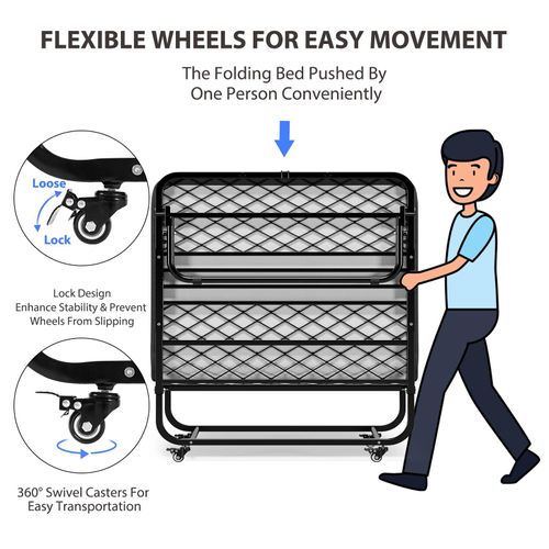 Folding bed office home single bed simple lunch break nap can be stored home portable bed
