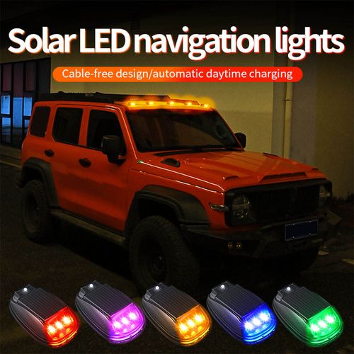 Four lights, Solar-powered navigation light, LED mouse light, modified warning light ambient light for cars and trucks.
