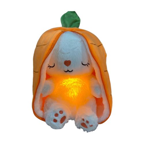 Breathing carrot rabbit to accompany the sleep plush toy cute doll toy children soothing music doll
