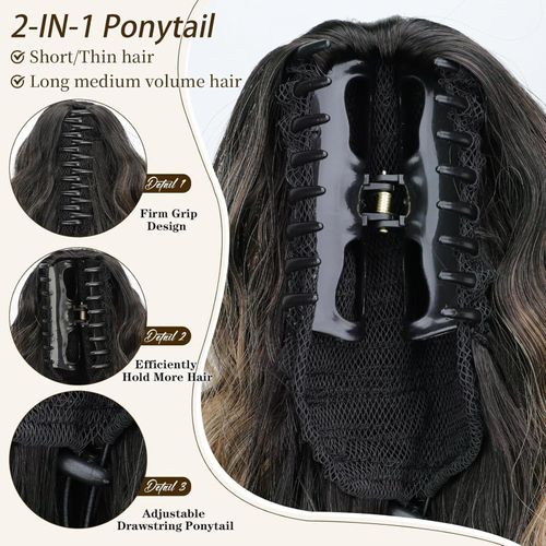 30-inch goddess wig with long curly hair × fluffy corn curl clip high ponytail style｜lazy and sexy｜increase hair volume in one second