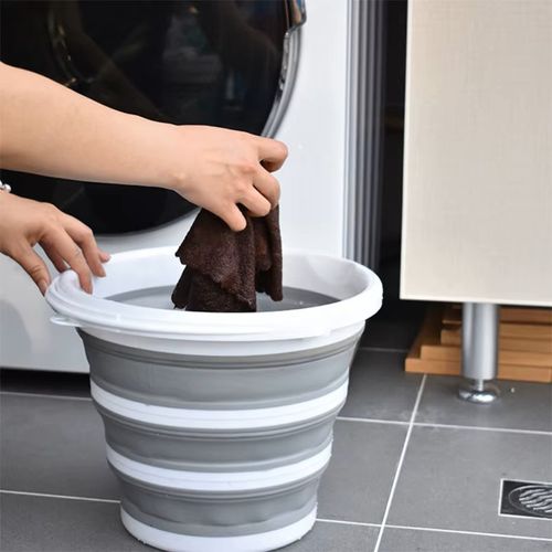 Portable Collapsible Bucket - Foldable Water Storage Container for Camping, Hiking, Fishing | Lightweight Sink Basin for Washing Face, Cooking, Foot Soak (Compact Travel Design)