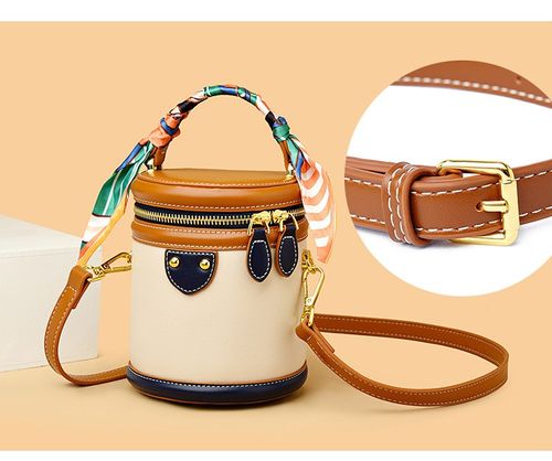 Summer New Women's Bag | Stylish Patchwork Cylinder Bag | Trendy Shoulder Crossbody Handbag | Luxury Textured Backpack | Fashion Versatile Sling Purse