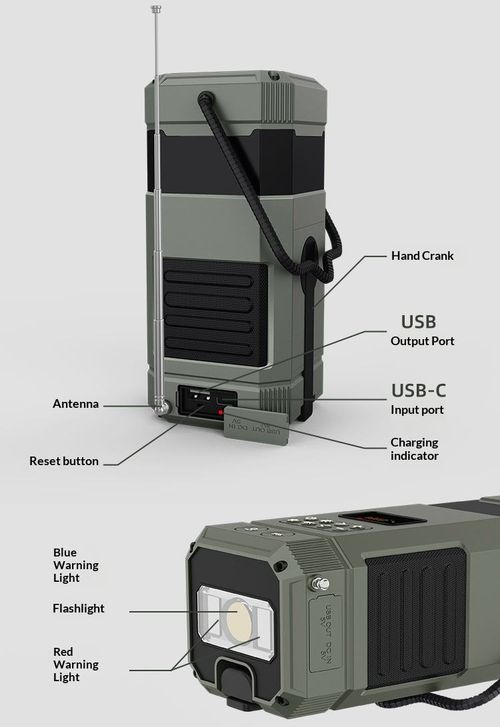 5000mAh Solar Bluetooth Tent Light, Flashlight, and SOS Alarm — IPX6 Waterproof, Portable Outdoor Emergency Power Supply & Radio