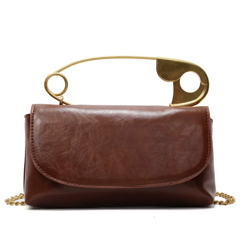 Personalized pin bag women's handbag 2025 new large capacity stylish shoulder bag trendy chain messenger bag