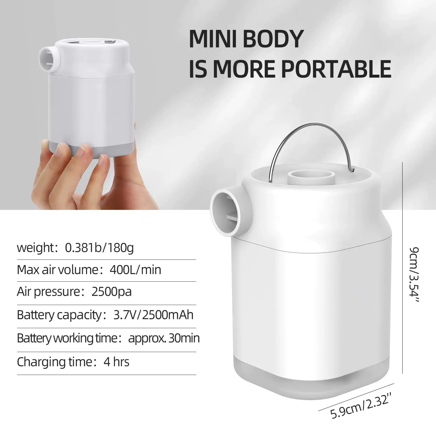 Essential for camping, cycling, or car emergencies. USB outdoor multifunctional portable electric mini with lighting lithium electric pad wireless pump