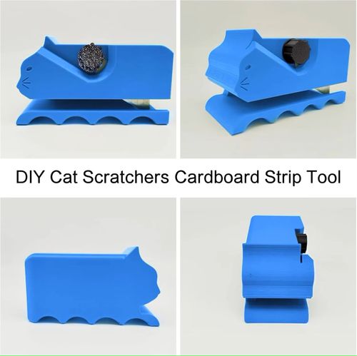3D Printed Kitten Shaped DIY Cat Scratcher Cutter Cardboard Tool for Cats Cardboard StripScratcher Tool Made of Plastic