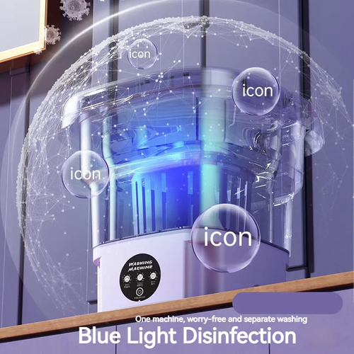 8L Portable Mini Folding Washing Machine — Automatic Compact Household Washer & Dryer for Underwear