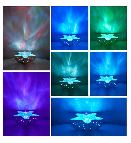 Starfish projection lamp water ripple night light bedroom ocean blue light atmosphere lamp