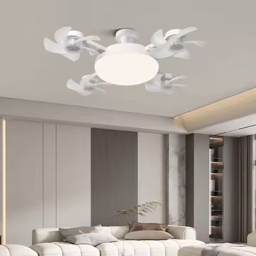 LED ceiling fan light simple smart fan light bedroom silent remote control ceiling fan light eye protection energy saving suitable for modern design bedroom kitchen living room