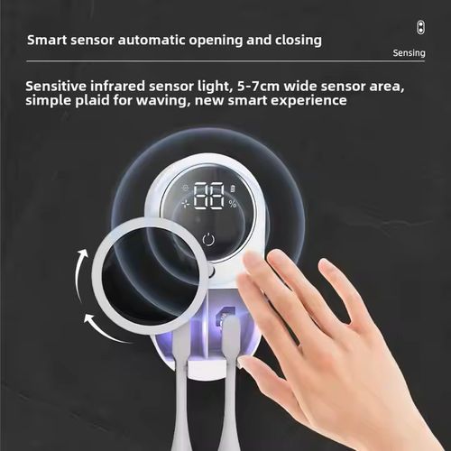 Portable Mini UV Toothbrush Sterilizer Rechargeable Wall-Mounted Sanitizer for Home Use Plastic Couples Bathroom Sanitizing