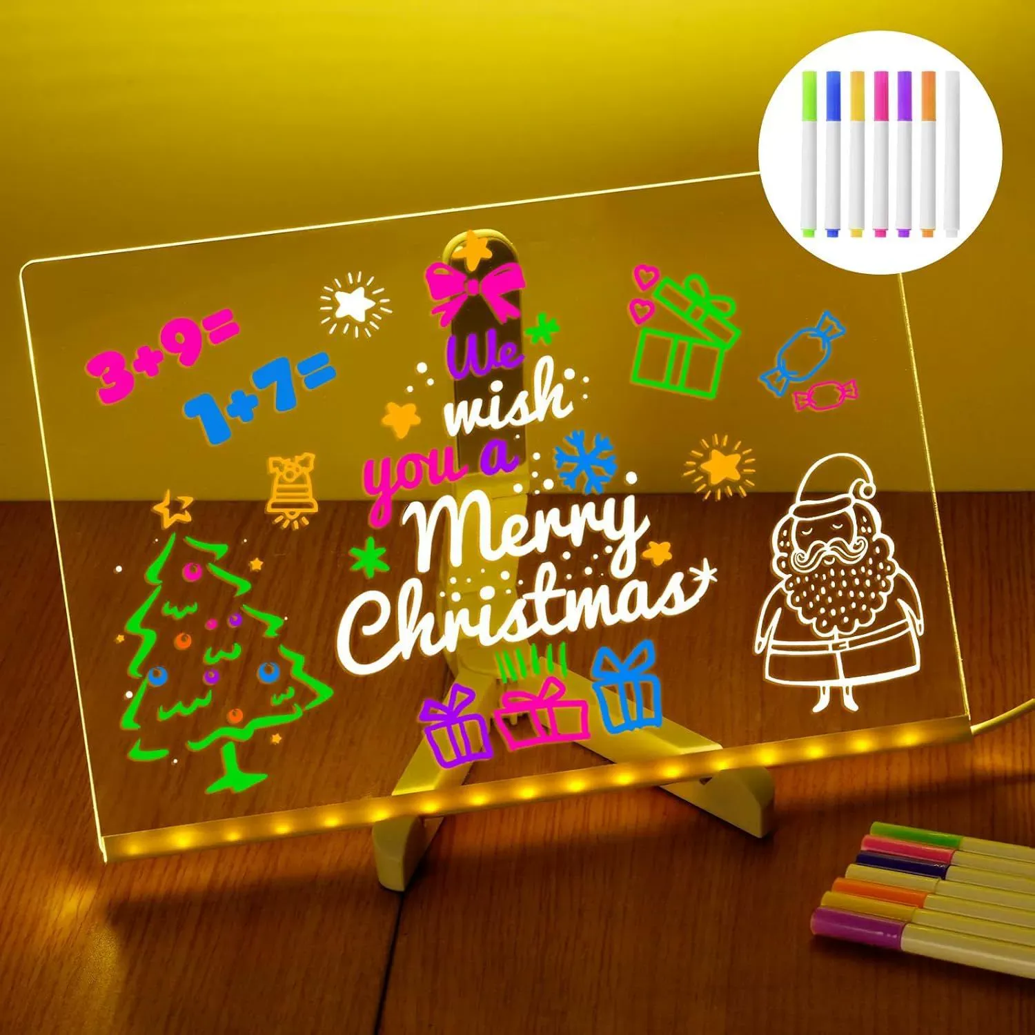 Popular DIY children's light-up drawing board, erasable, transparent acrylic fluorescent board, educational painting toy