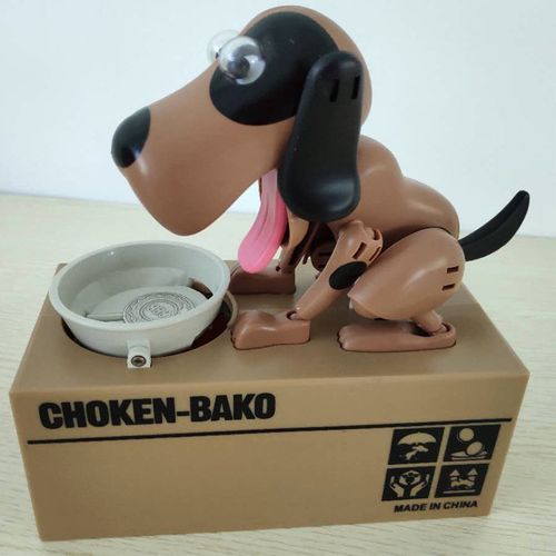 Creative electric cartoon money-eating dog piggy bank lucky dog piggy bank, Drop in a coin and he gobbles it up—savings has never been so fun!
