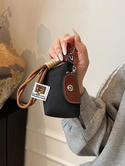 Mini Wallet for Women, Detachable Nylon Wrist Strap Coin Purse, Zipper Closure, Decorative Bag