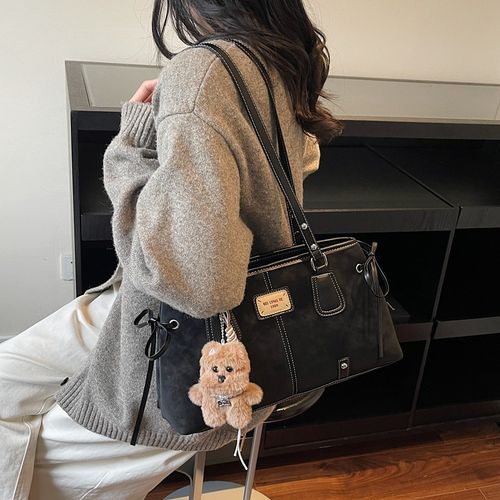 Suede Retro Tote Bag for Women, Shoulder Bag, Large Capacity, Suitable for Commuting and Everyday Use.