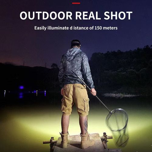 High-intensity LED headlamp with long battery life, rotating zoom, outdoor fishing light, emergency multi-functional fishing light