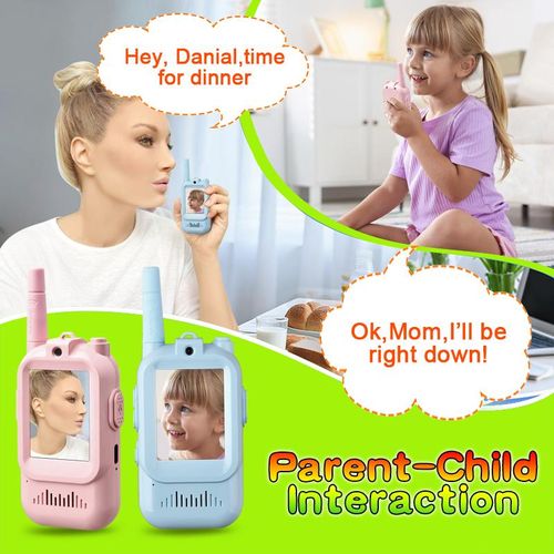 Video call intercom christmas gift Handheld 2 Pack RechargeableVideo Intercom Kids Walkies Talkies, IndoorOutdoor Toys for Family Games, Outside, Camping