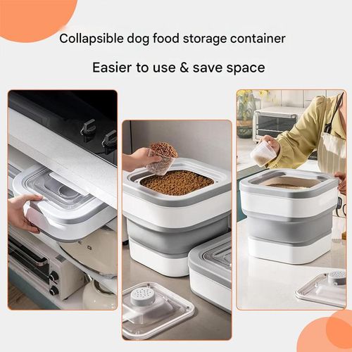 New foldable pet grain storage barrel sealed barrel wheel type moisture-proof rice barrel large capacity storage box