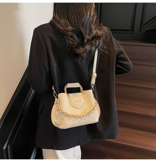 2025 New Stylish Women's Bag! Bucket Bag Style + Chic Chain Design, 3-Way Carry (Shoulder + Handheld + Crossbody), Elegant & Unique for Daily Matching