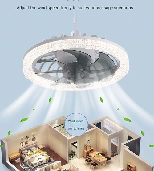 New LED fan light energy saving E27 screw home bedroom living room three color ceiling fan light with remote control