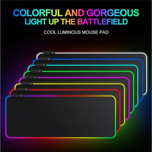 Light-Up RGB Gaming Mouse Pad! Colorful LED Effects + Large Size Thickened Design, Non-Slip Base No Shifting, Compatible with ROG Keyboards, Perfect for Gaming Office Desktop Ambiance