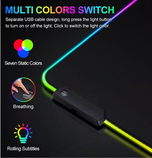 Light-Up RGB Gaming Mouse Pad! Colorful LED Effects + Large Size Thickened Design, Non-Slip Base No Shifting, Compatible with ROG Keyboards, Perfect for Gaming Office Desktop Ambiance