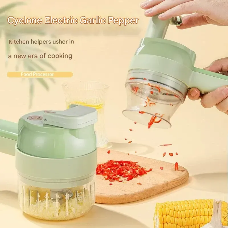 Electric multifunctional household small handheld food processor for cooking food supplements, garlic pounding and minced meat