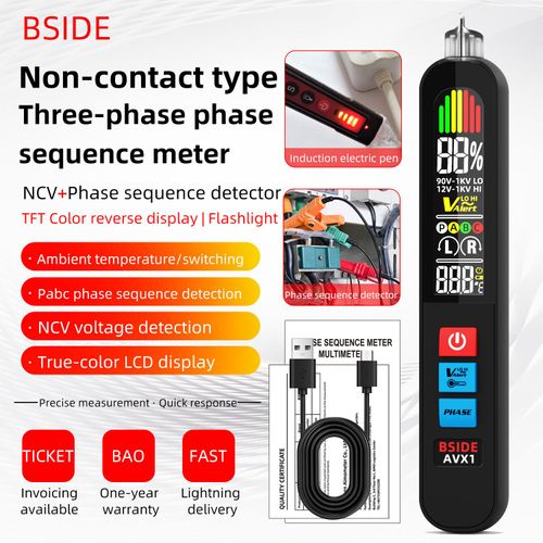 Non-contact phase sequence detector induction voltage detection pen AVX1 non-contact test pen measuring instrument