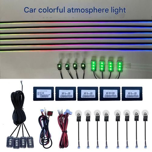 Car atmosphere light LED headlight cold light car atmosphere light voice-controlled music rhythm light pickup light decorative light
