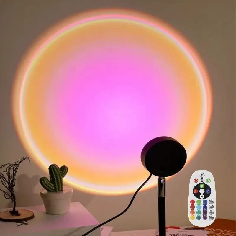 Mini RGB Sunset Light Projector Night Light Sunset Projection LED Bedroom Atmosphere Rainbow Light Decorative Light