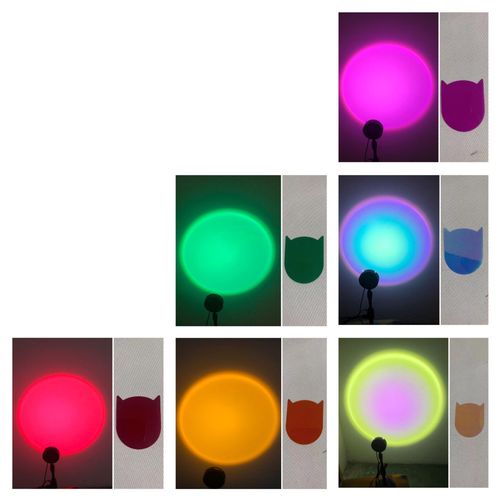 Mini RGB Sunset Light Projector Night Light Sunset Projection LED Bedroom Atmosphere Rainbow Light Decorative Light
