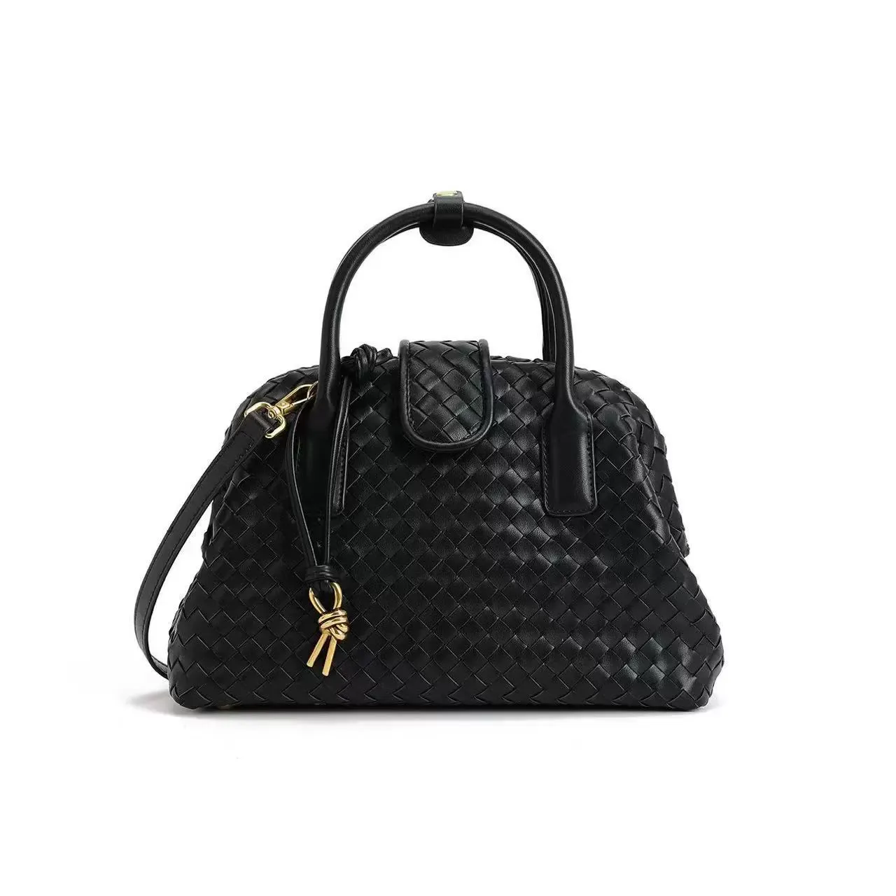 New 2025 dumpling bag handmade leather woven handbag women's messenger bag