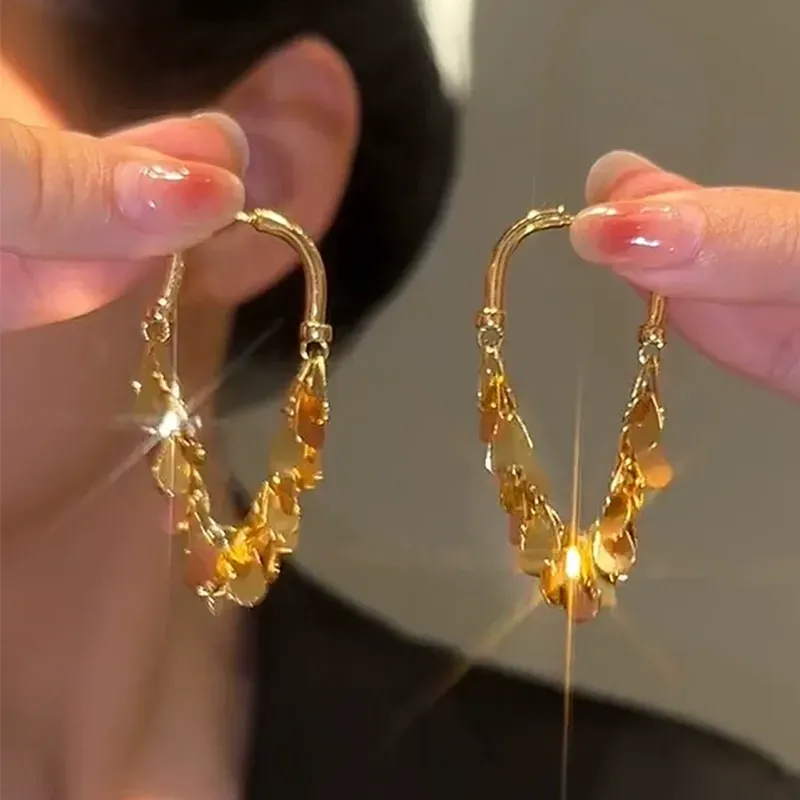 Light luxury earrings retro high-end temperament tassel earrings trendy internet celebrity earrings cold style