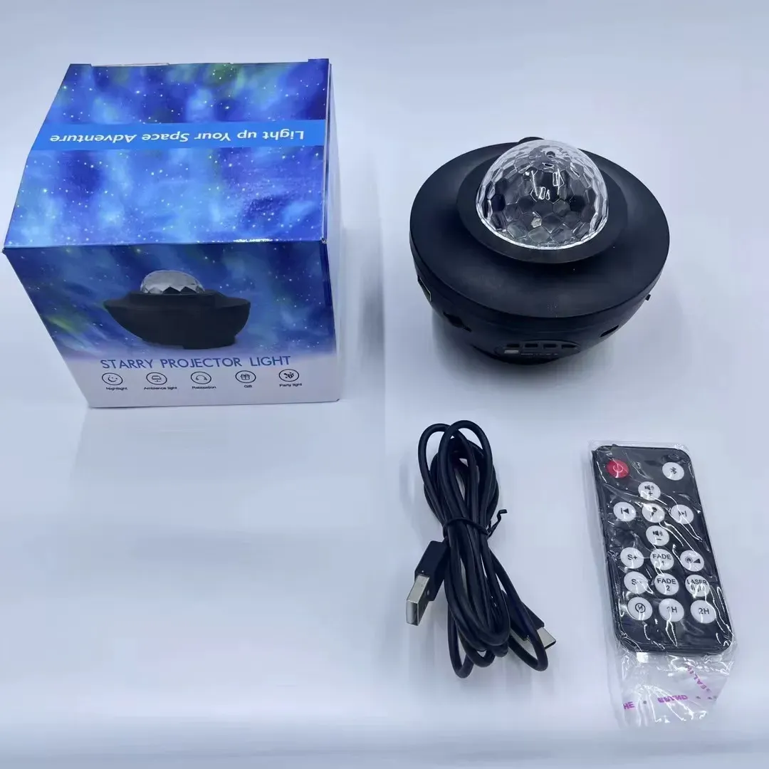 Small bowl projection night light Bluetooth music rotating ripple star laser planet light bedroom atmosphere light