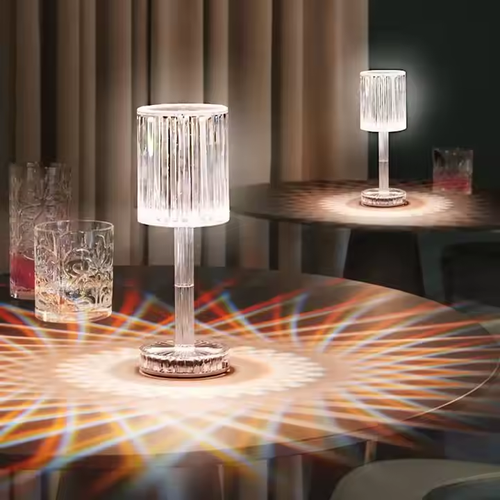2025 New LED Crystal Table Lamp Touch Remote Control Acrylic Night Lamp Romantic Bar Atmosphere Lamp Rechargeable Changing Night Light. （delivery in 3 days）