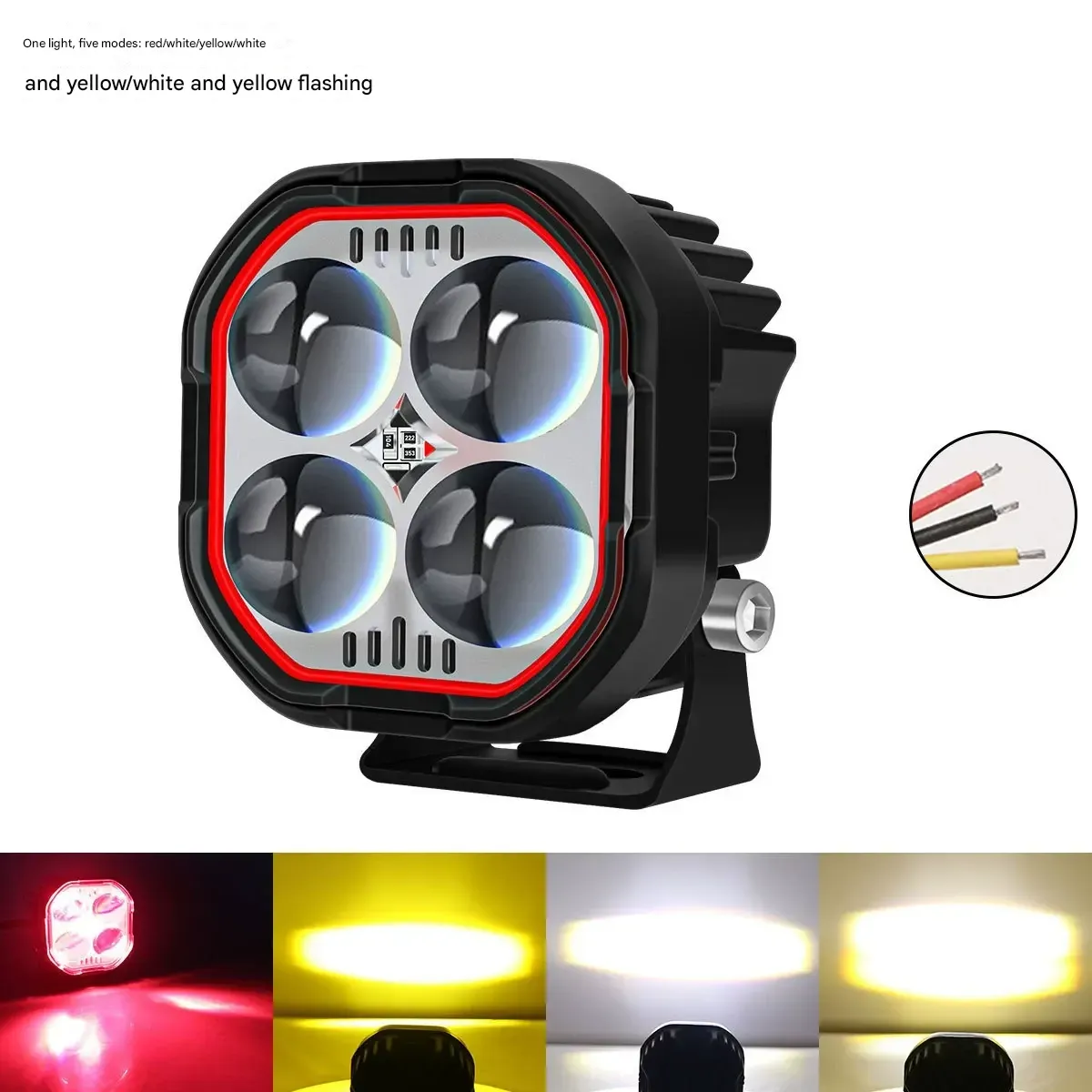 High Brightness Motorcycle Spotlight with Adjustable Bracket