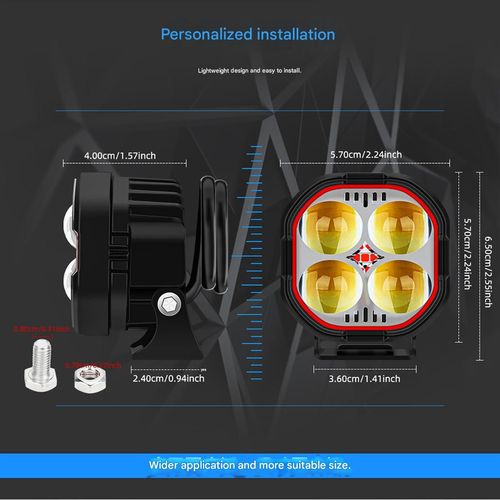 High Brightness Motorcycle Spotlight with Adjustable Bracket