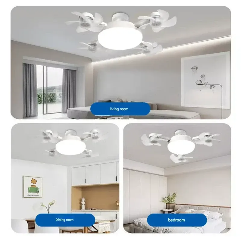 Best-Selling LED Drone-Shaped Electric AC Motor Ceiling Fan with Remote Control — Modern Plastic Design for Living Rooms