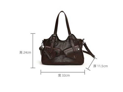Retro European and American large capacity tote bag 2025 new handbag messenger bag splicing women's bag simple soft leather underarm bag