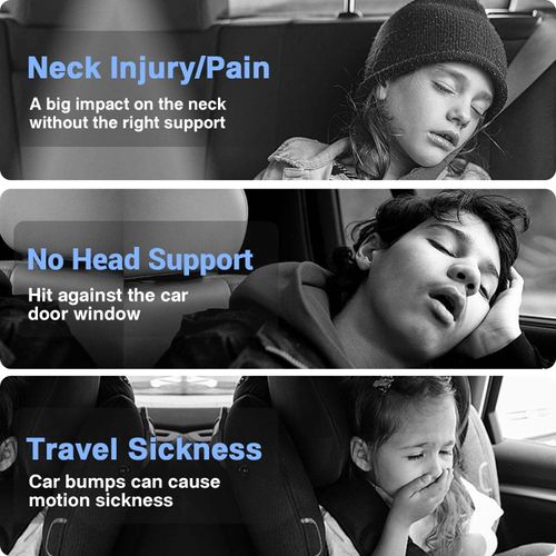 Ergonomic, thickened memory foam car seat head and neck rest pillow