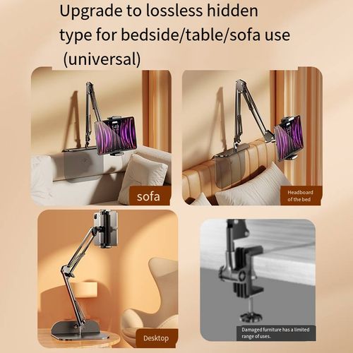 Convenient to use phone to watch movies on bed, Hidden clip-free bedside lazy stand mobile phone tablet stand adjustable bed watching drama mobile phone stand