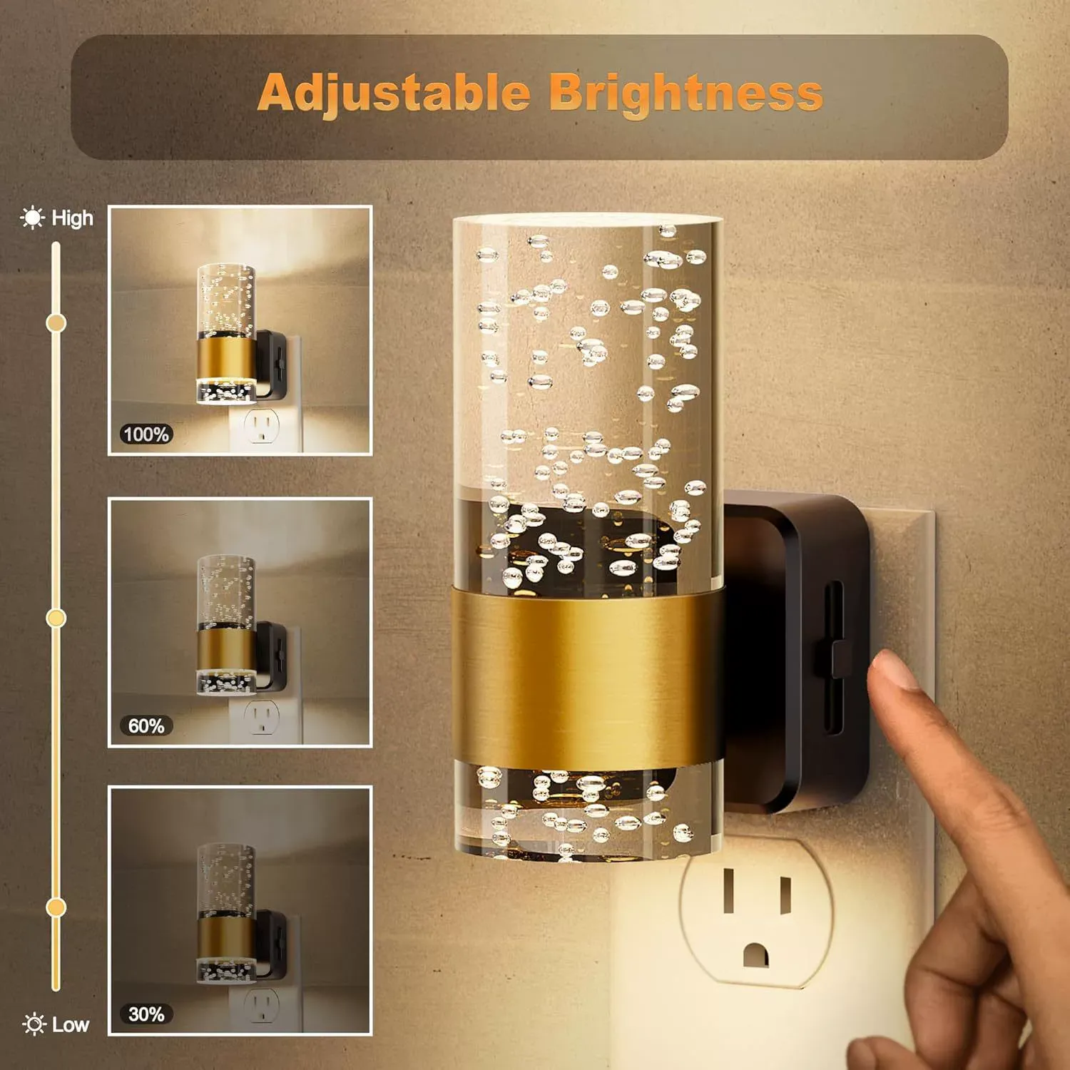 LED wall-mounted light-controlled sensor lamp, kitchen corridor, bedroom, staircase, night light, atmosphere wall lamp, soft light without glare, energy saving and power saving, plug and play