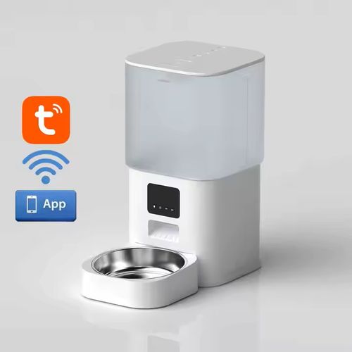 Pet Auto Feeder with WiFi - Smart Dog, Cat Food Dispenser, 6L Large Capacity, Anti-Clog Design, APP Control & Voice Recorder for Hassle-Free Feeding While Traveling